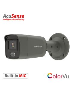 4MP, Grey, 2.8mm lens, ColorVu (white light LED), Acusense, Bullet IP Camera, built-in MIC